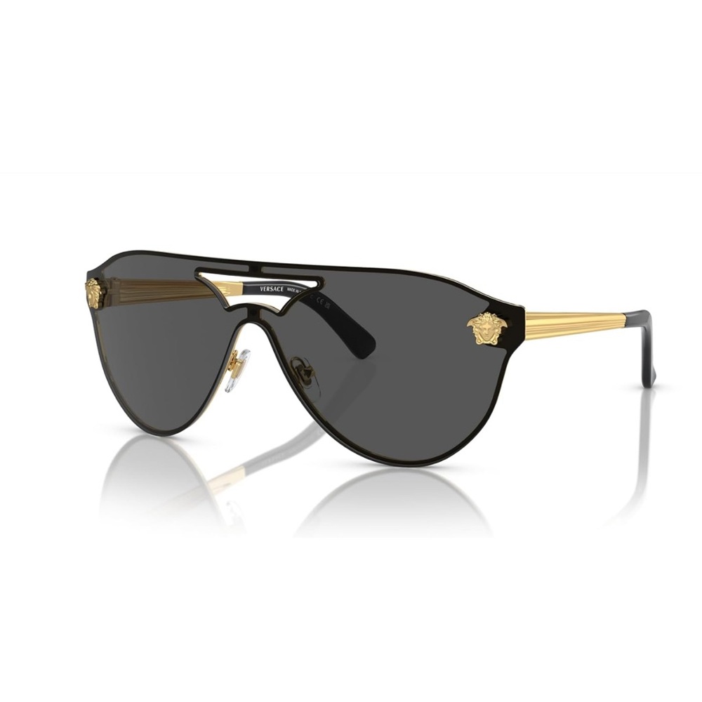VERSACE Women’s Sunglasses /Classic Aviators / Black/Gold MADE IN ITALY